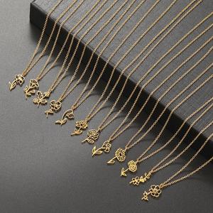 Dina – collier <span class=keywords><strong>de</strong></span> fleur <span class=keywords><strong>de</strong></span> naissance en plaqué or 18K pour femme, bijoux élégants en acier inoxydable, pendentif fleur Lotus marguerite, nouvel arrivage <span class=keywords><strong>2023</strong></span> - Product Image 2