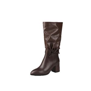 Trendy Comfort <strong>Block</strong> Heels Casual Cowboy <strong>Horse</strong> Riding Women Ankle Boots - Product Image 5