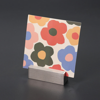 BECORA Porte-cartes moderne en acier inoxydable, pince porte-étiquette, support de bureau pour cartes de visite, petit présentoir de signalisation