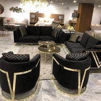 Canapé de détente de luxe en acier inoxydable doré, moderne, durable, écologique, avec revêtement en velours, design en forme de V pour la maison