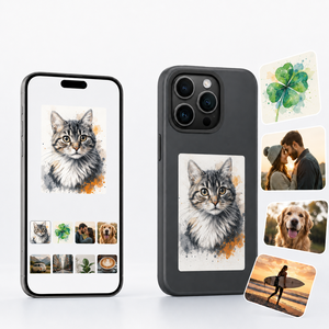 Coque de téléphone à écran E-Ink pour <span class=keywords><strong>iPhone</strong></span> 17 16 15 14 Pro Max, personnalisable DIY, <span class=keywords><strong>4</strong></span> couleurs, NFC, affichage intelligent des images, protection, vente en gros - Product Image 1