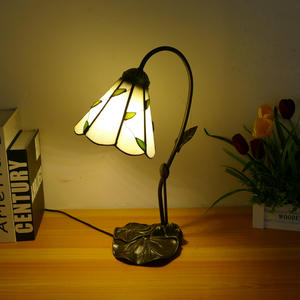 Lámpara de Acento de Cristal con Diseño <span class=keywords><strong>Tiffany</strong></span> de Alta Gama, Estilo Art Deco, con Diseño Europeo, Alimentación CA, LED E14 - Product Image 3