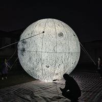 Lune gonflable pour événements en plein air, lumières géantes à LED décoration de planète gonflable pour projets, festivals et événements thématiques