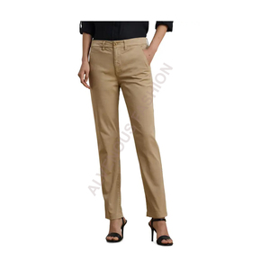 Mid Women Twill Pants Spring 100% Cotton Plain Dyed Quick Dry Wholesale Custom Design Logo Bulk Production Export Supply - Product Image 6