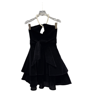 Fabrik-Großhandel Herbst-Winter Mini-Samtkleid Neuerscheinung Diablo Socialite Illusion Neckholder Perlenkette Rückenfrei - Product Image 5