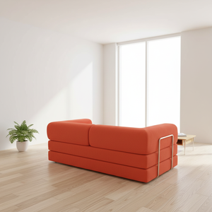 Современный компрессионный диван-кровать, тканевый секционный модульный дизайн, ножки из нержавеющей стали, квадратная форма, губка, вакуумная гостиная - Product Image 4