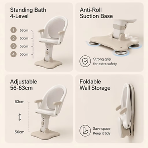 Modern Design Foldable Plastic Baby <strong>Bath</strong> Tub for Infants Young Kids Shower <strong>Table</strong> for Living Room Use with Shampoo Bottle Holder - Product Image 2