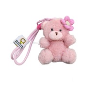 Porte-clés en peluche Ourson Mini Fleur Moelleuse de Dessin Animé Umoo en Gros, Doux, Écologique, Durable et Gaufré, Style Kawaii