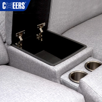 Canapé d'angle électrique inclinable MANWAH CHEERS, 5 places, en tissu gris, pour salon – Meilleure vente