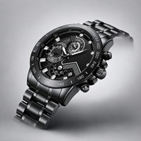 Montres pour hommes en acier inoxydable personnalisables, supportées par l'usine, petites séries OEM/ODM, logo, mouvement à quartz, cadran à aiguilles 44 mm