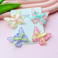 Breloques décoratives pour coque de téléphone, transparentes effet glace, avec nœud à nouer, accessoires pour coque de téléphone, pinces à cheveux, bandeaux, pour DIY avec colle crème et résine