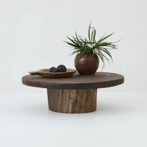 Premium Round Reclaimed <b>Wood</b> Coffee <b>Table</b> Handmade Solid Timber Center <b>Table</b> Sustainable <b>Rustic</b> Furniture for Home - Product Image 1