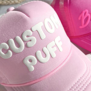 Hoge Kwaliteit <span class=keywords><strong>Custom</strong></span> Foam Sport <span class=keywords><strong>Trucker</strong></span> Cap Buiten Effen 5 Panel Curve Rand Mesh Snap Puff Print <span class=keywords><strong>Trucker</strong></span> Hoed Met Touw Of Geen - Product Image 3