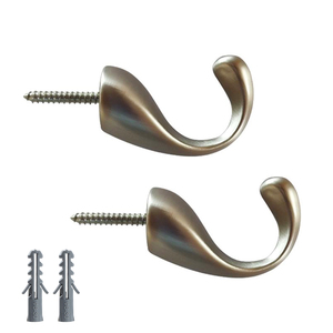 1 Pairs European Style Curtain <strong>Hooks</strong> <strong>Chrome</strong> Curtain Holdback <strong>Hooks</strong> Tiebacks Screw <strong>Hooks</strong> - Product Image 2
