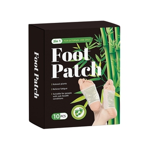 吉山堂デトックスフットパッチ 6x8cm 血液循環促進 不織布 ローズ ラベンダー モクサアロマ CE認証済み 10枚入り - Product Image 1