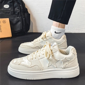 Zapatillas Retro 2026 para Hombre con Flecos y Estrellas, Plataforma <span class=keywords><strong>de</strong></span> Mezclilla y <span class=keywords><strong>Cuero</strong></span>, Estilo Casual para Caminar - Product Image 4