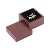 Boîte à bijoux personnalisée avec logo, couvercle et base rigides marron, insert en velours, boîte cadeau pour bague, collier, boucles d'oreilles, emballage