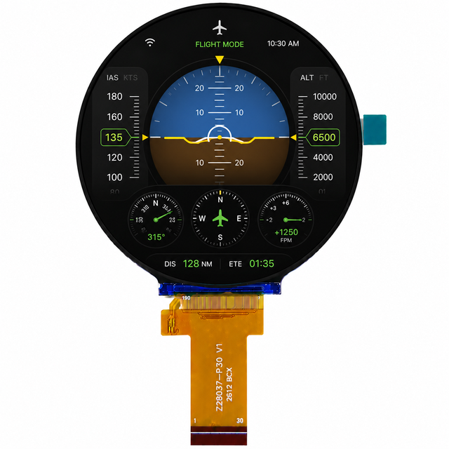 Custom 2.8 Inch 480x480 TFT Round LCD Display with MIPI/SPI+RGB Interface ST7701SN Controller-OEM/ODM Manufacturer Supply