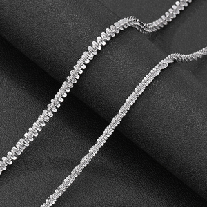 Vente en gros 925 Sterling Silver Diamond Cut Figaro Chaîne Chaîne Italienne Chaîne Cubaine Serpent Os Chaîne Collier Designs pour Hommes et Femmes - Product Image 1