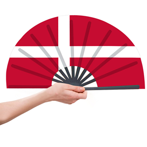 Abanicos Plegables de Bambú con la Bandera de Dinamarca al por Mayor, Abanico de Mano para Carnaval, Boda, Festival, Fiesta, Agencia de Viajes - Product Image 4