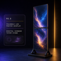Affichage LED pliable P2.5 à succès – Totem numérique avec luminosité de 1200 cd, garantie de 2 ans et CMS basé sur le cloud