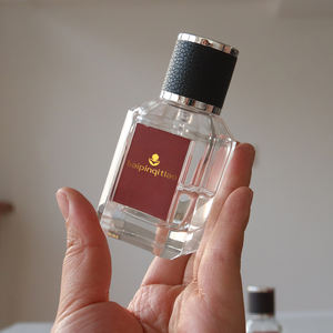 Botella de Perfume Cuadrada de 30ml 50ml 100ml, Diseño Único de Lujo, Botellas de Perfume Vacías Transparentes Reciclables con Tapa de Cuero - Product Image 6