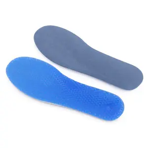 蓝色硅胶可重复使用蜂窝全长防滑舒适运动鞋垫