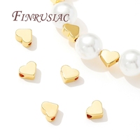 Perles entretoises en forme de cœur plaquées or 18 carats, fournitures et accessoires pour la fabrication de bijoux DIY, pour bracelets, colliers, composants et apprêts