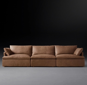 Ensemble de meubles modulaires de luxe en cuir, style américain exquis, pour salon de villa, club ou maison - Product Image 2