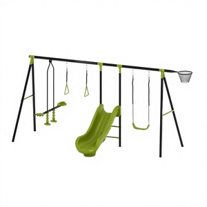Customizable <b>Kids</b> Swing Toy <b>Set</b> with Basketball Hoop Alloy for Outdoor Play in Kindergarten & School - Product Image 4