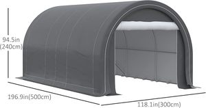 Heavy Duty 10 'x 16' Portable <span class=keywords><strong>Garage</strong></span> Stockage Tente Beige Anti-UV PE Auvent Couverture En Acier De Voiture Parking Vélo Abri <span class=keywords><strong>Jardin</strong></span> Direct - Product Image 6