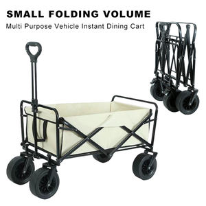Chariot pliable étendu à grande roue Chariot Chariot Beige pliable Camping Plage Chariot <span class=keywords><strong>de</strong></span> pêche Chariot Chariot - Product Image 2