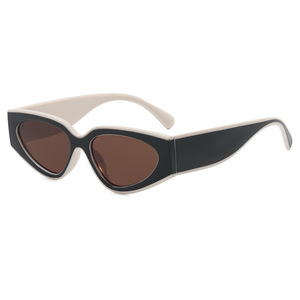 Geometric Fashion Sunglasses Unisex UV400 Protection Brown <b>Frame</b> Trendy Eyewear Polarized Tac Lenses <b>Multiple</b> Versatile Wear - Product Image 4