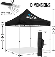Tente à auvent double en PVC avec cadre en aluminium anodisé 10x10, design personnalisé gratuit, zones médias pour événements sportifs professionnels