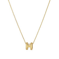 Collar de Cadena con Colgante de Acero Inoxidable 316L Chapado en Oro de 18K, Estilo Moderno, Diseño H, para Mujer, Aniversario