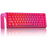 Keyboard Gaming Mekanik Nirkabel 60% BT 2.4G USB-C RGB Backlit dengan Keycaps PBT Side-Printed untuk MAC, Xbox, PC, PS5
