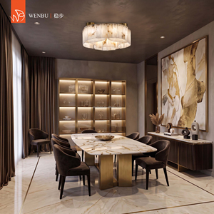 Modern Spanish Alabaster <b>Chandelier</b> for Luxury Villa Ceiling <b>Lighting</b> - Product Image 2