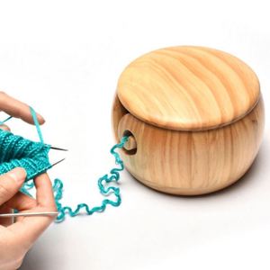 Support en bois pour bols à laine, bols à laine faits à la main pour le tricot DIY, vente en gros - Product Image 5