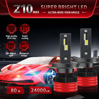 Nouvelle conception Z10 Max Super Bright 80W Ampoules LED pour phares 24000lm H4 H1 H7 HB3 HB4 9012 HIR2 H8 H11 Ampoules LED pour voiture