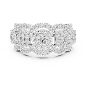 Anillo de Diamantes Plateado, Joyería Moderna, Elegante y con Estilo para Mujer, Adecuado para Regalo de Boda, Compromiso, Uso Diario y Ocasiones Especiales - Product Image 1