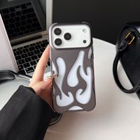 Coque de téléphone à effet flamme électrolytique très vendue pour iPhone 17 Pro Max, coque de protection souple en TPU avec dissipation thermique creuse