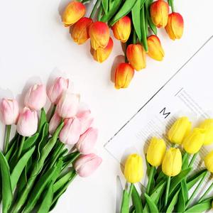 Fleurs artificielles de tulipes pour mariage, fleurs artificielles en PU au toucher réel, arrangements décoratifs, bouquets de tulipes artificielles - Product Image 6