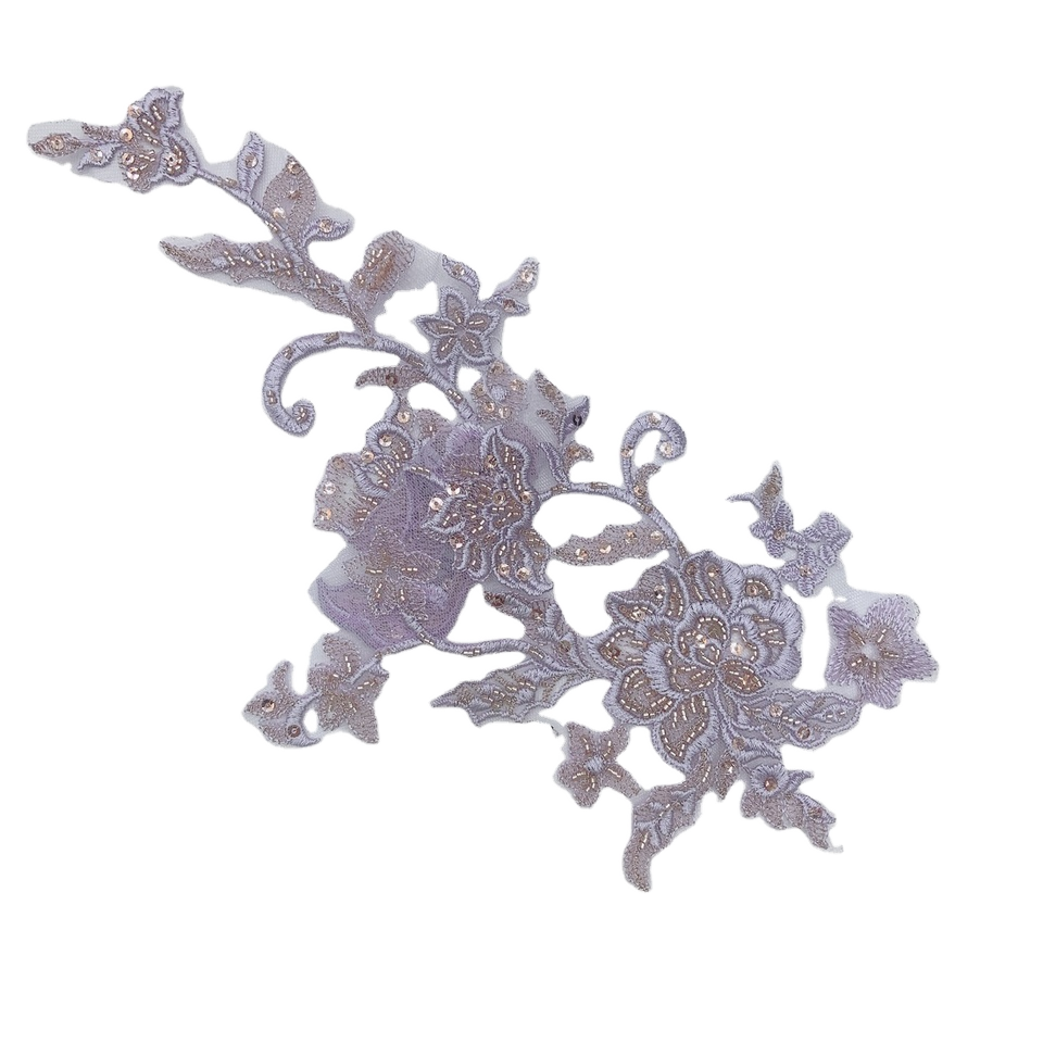 HC-34658 Hechun 3d Цветочный бисер с блестками Кружевная аппликация