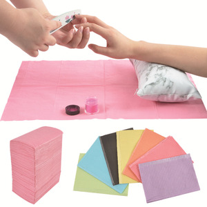125 pièces de tapis de table à ongles jetables double couche, sans poussière, colorés, avec tampon en coton - Product Image 1
