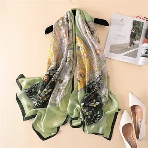 Fashion Luxury Silk Scarf Women Brand Designer Van Gogh Oil Painting Tree Silk Shawls Pashmina Ladies Wraps Scarves Foulard New