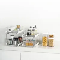 Modedesign Utility Shelf Colla psible Rack 2 Schichten White Kitchen Badezimmer Under Sink Organizer