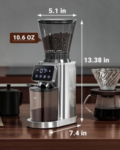 เครื่องบดกาแฟไฟฟ้าแบบอัตโนมัติพร้อมหน้าจอสัมผัส LED ระดับมืออาชีพ สำหรับใช้ในบ้าน รถบ้าน ร้านค้า และโรงแรม - Product Image 5
