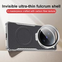 Pour vivo X100/X200 Pro, support d'objectif texturé en fibre de carbone électro-plaqué, étui magnétique pour téléphone