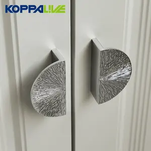 KOPPALIVE Brass Line Hammer Cabinet Door Handle Desk Drawer Pulls Modern Chrome Half Moon Handles And Knobs Polished Copper