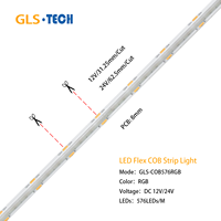 Offre spéciale DC5/12V/24V 576leds/m RGB PCB8mm/10mm COB Led bande lumineuse Flexible modifiable maison bureau bain voiture intelligente scène ampoule lampe